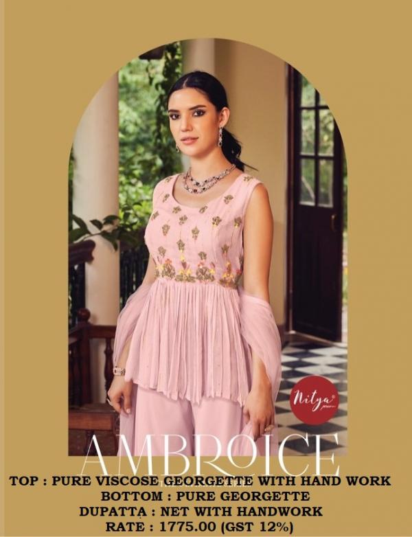 Lt Nitya Ambroice Excluisve Wear Georgette Ready Made Collection